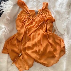 Tangerine Babydoll Blouse